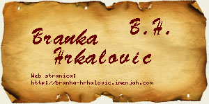 Branka Hrkalović vizit kartica